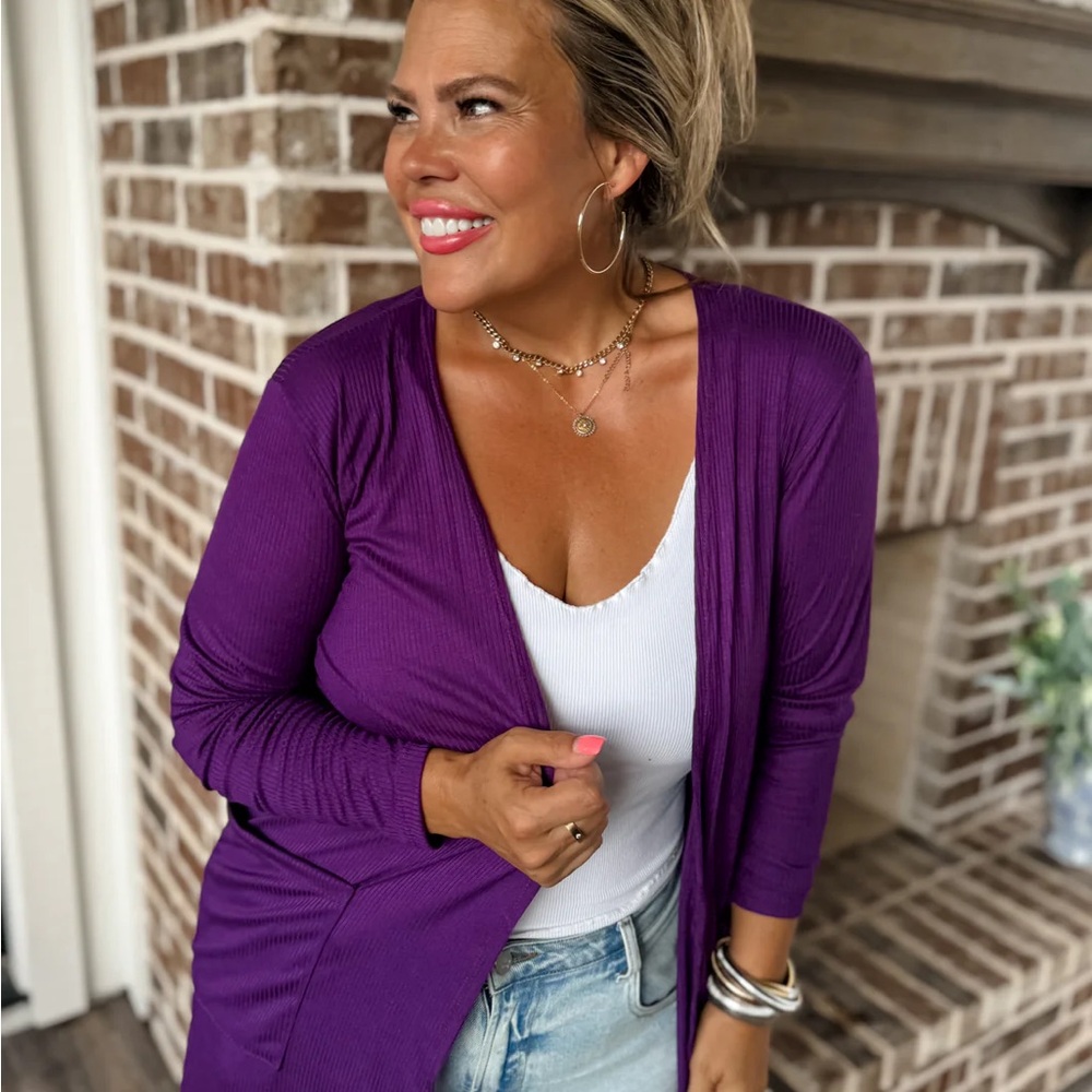 Blakeley Purple Open Front Cardigan